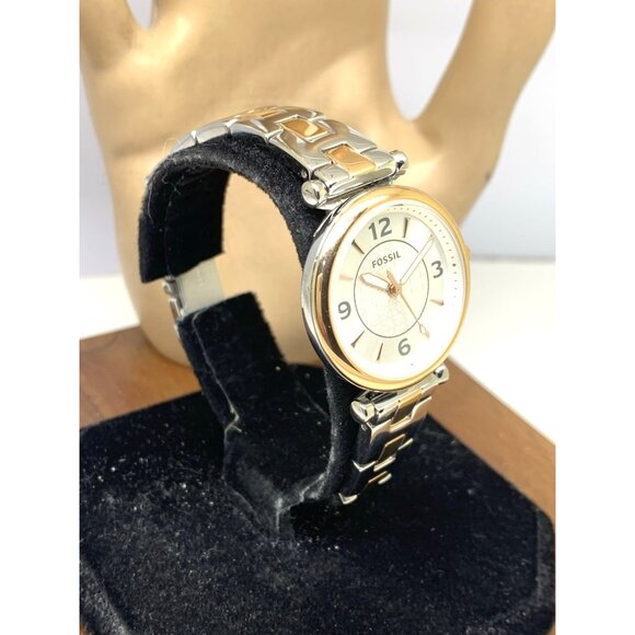 Fossil Women\'s Watch ES5201 Quartz Two Tone Silver Rose Gold Steel 28mm main image 11